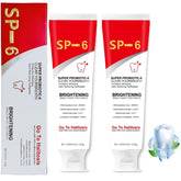 SP-6 Probiotic Whitening Toothpaste box and tube – front view
