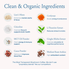 Ingredients: Lion's Mane, Cordyceps, L-Theanine and Ginkgo