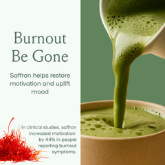 Pouring mushroom matcha latte with a frother