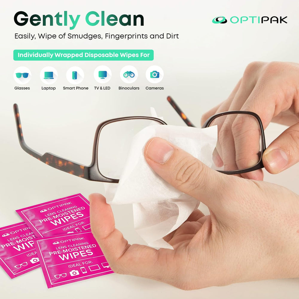 Eyeglasses being cleaned with Sparkle Gel kit
