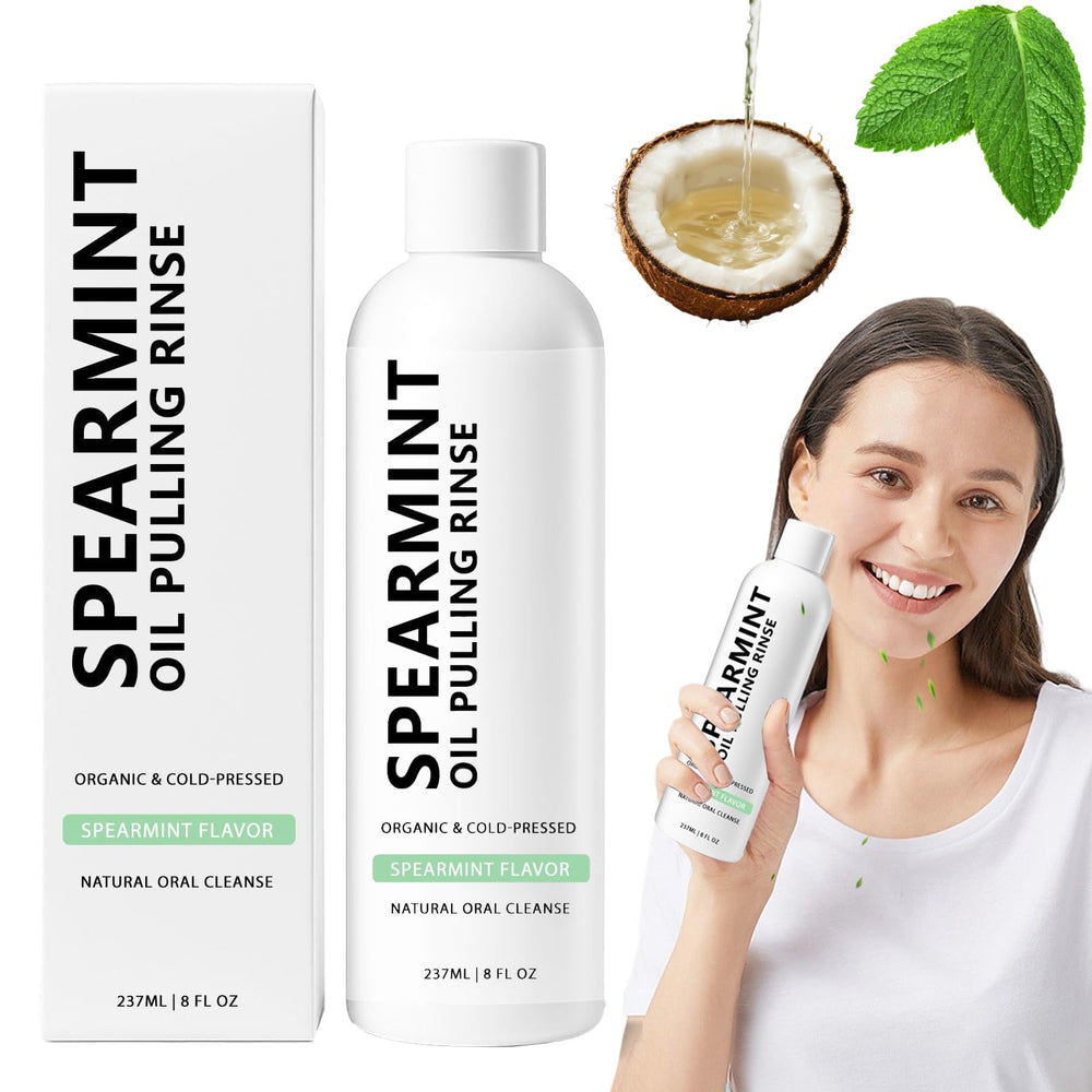 Spearmint oil pulling mouthwash bottle 237ml
