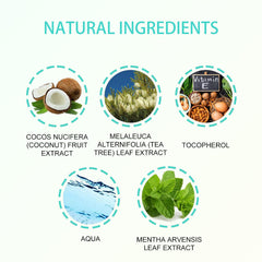 Open bottle of spearmint oil pulling mouthwash