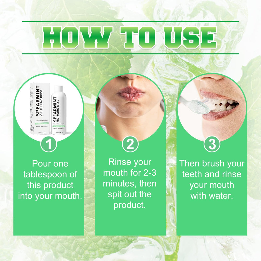 Fresh breath after using spearmint oil pulling rinse