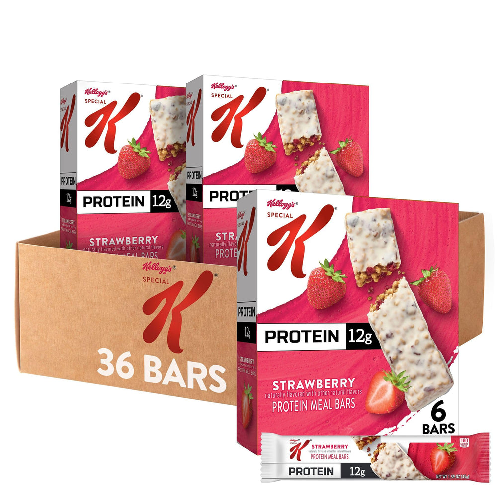Special K Bar Protein Meal Bar strawberry packaging demonstrates a portable breakfast option for busy mornings