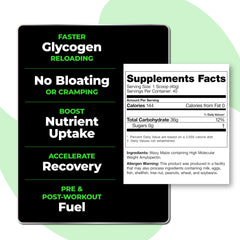 Species Nutrition Carbolyze powder dispense captures unflavored powder mix ideal for post-workout recovery.