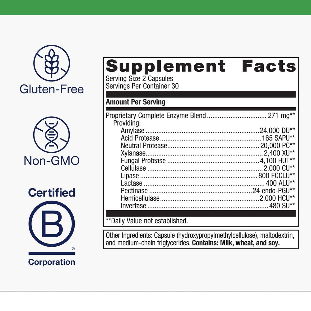 Plant-based digestive enzymes illustration