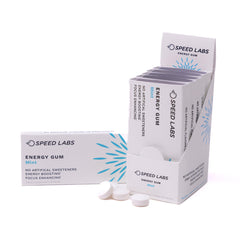 Front view of Speed Labs Mint Energy Gum 8-piece pack