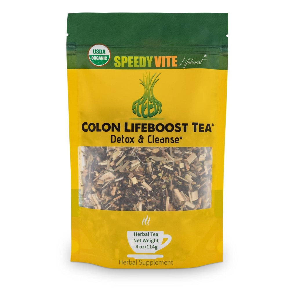 SpeedyVite Colon LifeBoost Tea Detox packaging with Pu’er tea