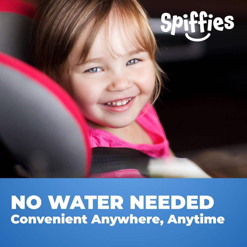 Spiffies 3-pack packaging opened showing 20 wipes each