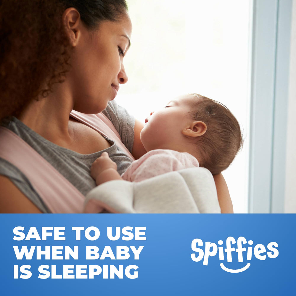 Travel-ready Spiffies baby teeth wipes in a diaper bag