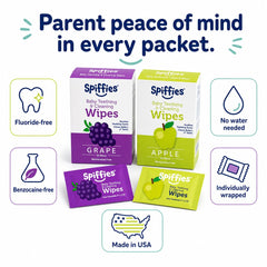 Close-up of Spiffies ingredients label highlighting xylitol inclusion