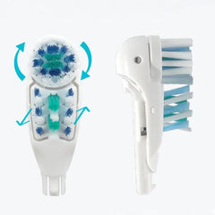 Cross action bristles - two-part design close-up