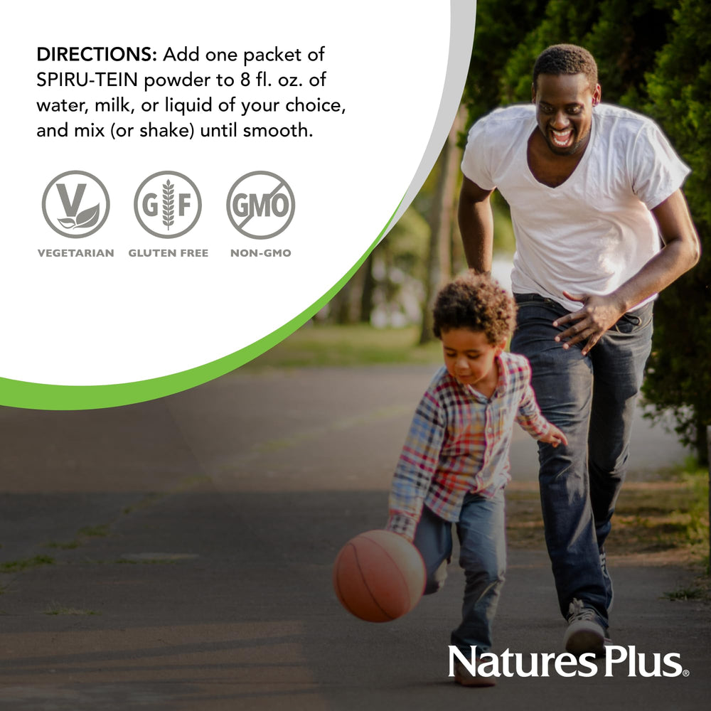 Prepared vanilla SPIRU-TEIN shake serving