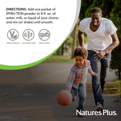 Prepared vanilla SPIRU-TEIN shake serving