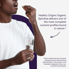 Certification icons on spirulina label