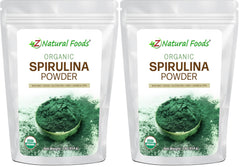 Z Natural Foods Organic Spirulina Powder – front view, pack of 2, 1 lb each