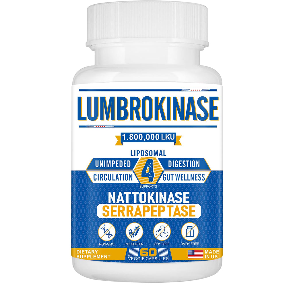 Front view of Spliferkou Liposomal Lumbrokinase Nattokinase Serrapeptase Complex bottle