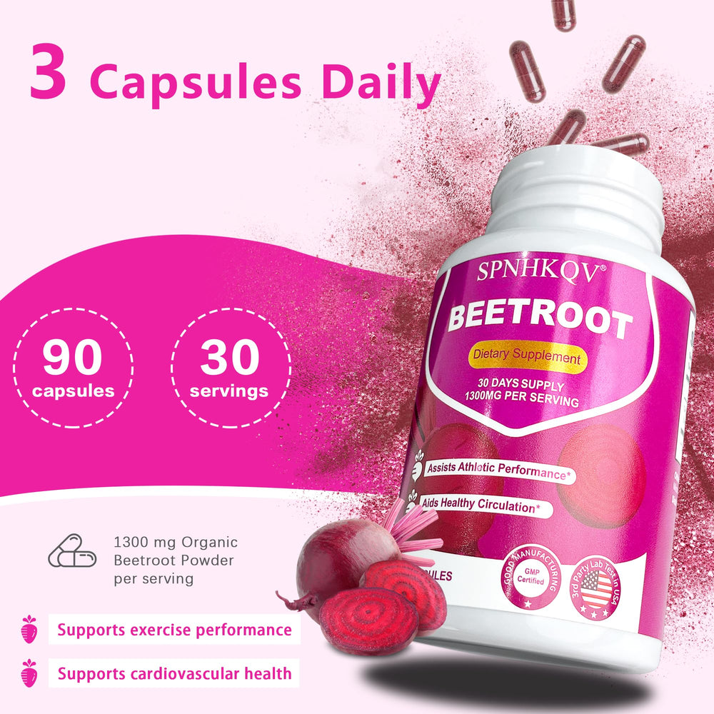 Beet root capsules packaging with no artificial ingredients