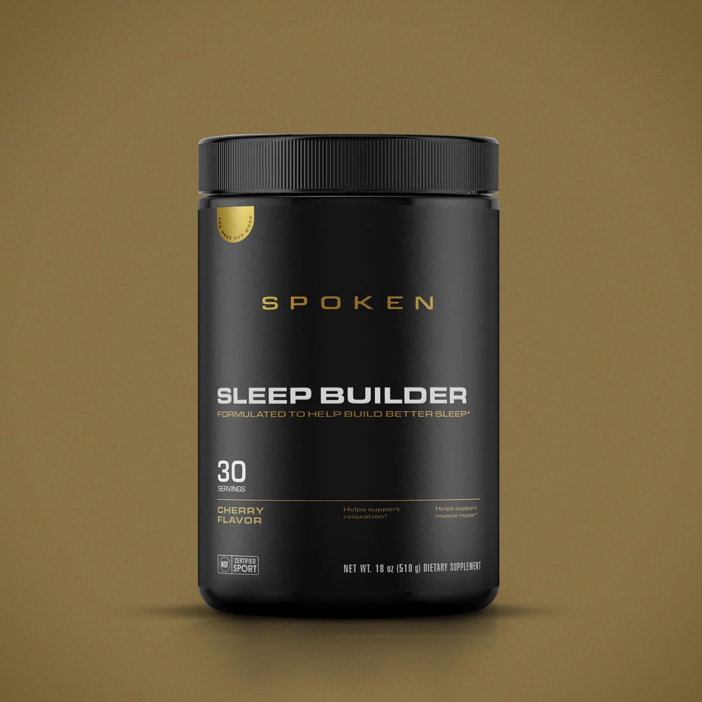 Back label of Sleep Builder packaging highlighting magnesium forms