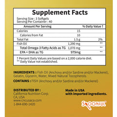 Made in USA badge on Spoonful Mini Omega-3 bottle