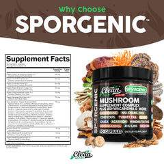 Oyster mushroom and Tremella components in Sporgenic capsules