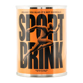 Sport Drink electrolyte powder front view with orange-lime branding for real fruit hydration during workouts