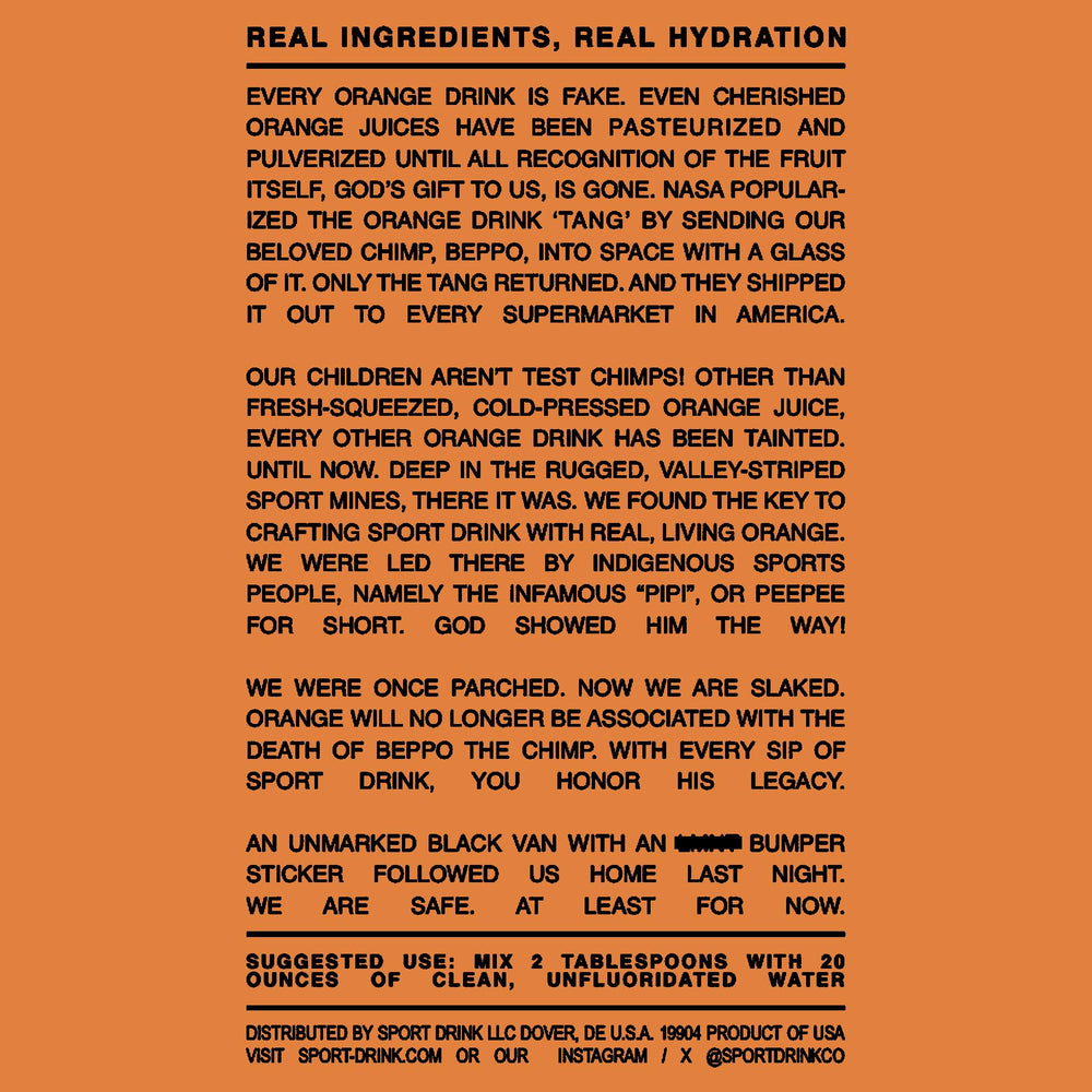 Sport Drink glass with bright orange-lime fizz for citrus hydration