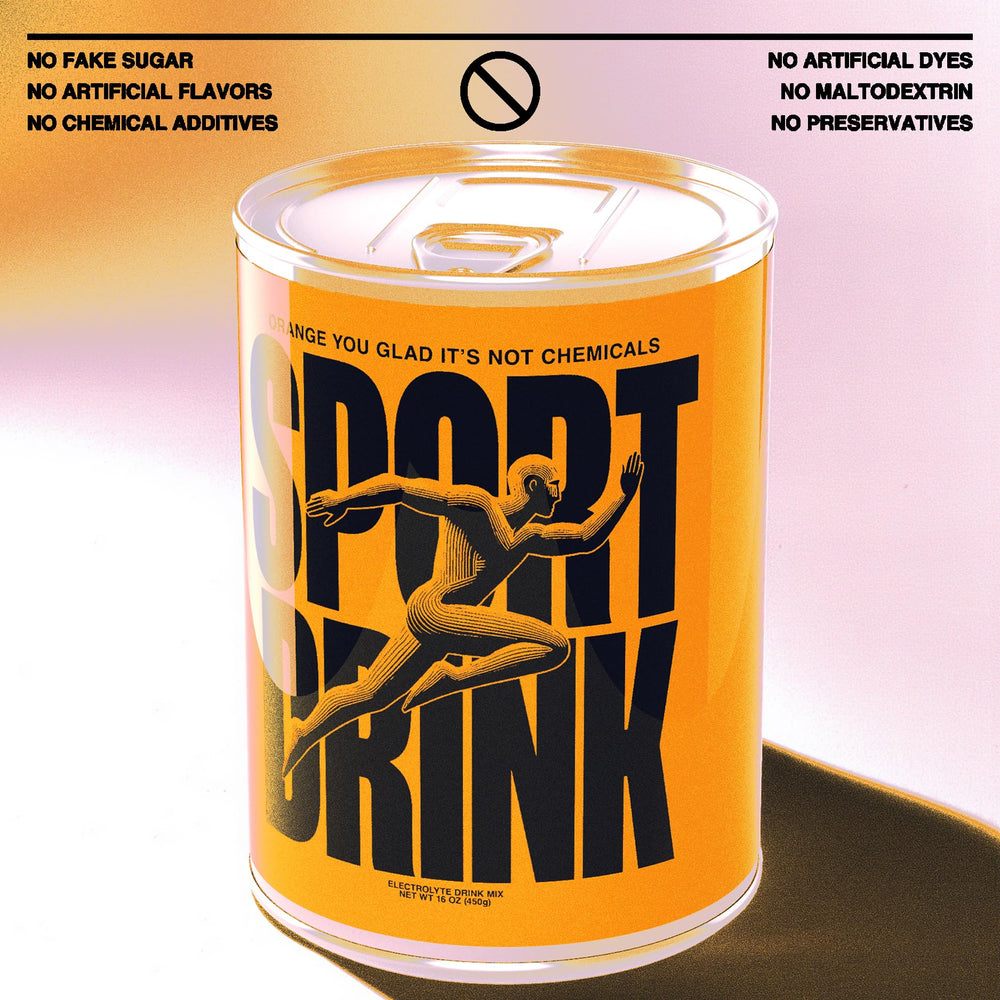 Sport Drink glass with fizzy orange-lime beverage for refreshing hydration during activity