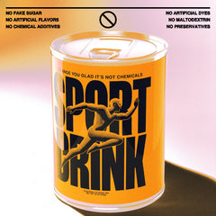 Sport Drink glass with fizzy orange-lime beverage for refreshing hydration during activity