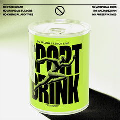 Sport Drink lemon-lime sparkling glass showcasing refreshing electrolyte flavor.