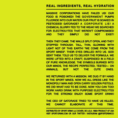 Sport Drink real fruit powder showing lemon-lime flavor.