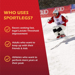 Endurance support graphic for athletes using SPORTLEGS