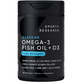 Sports Research Alaskan Omega-3 + Vitamin D3 bottle front label