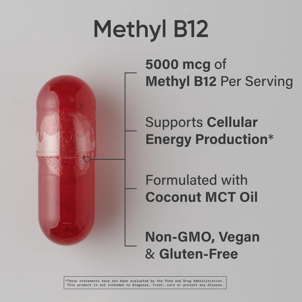 Close-up of the product label showing methylcobalamin 5000mcg