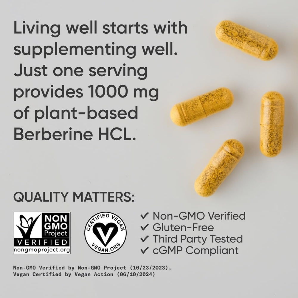 Vegan-certified berberine capsules badge