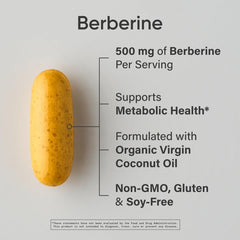 Berberine softgel bottle side/back view with label
