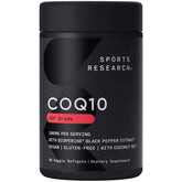 Sports Research CoQ10 100mg enhanced with coconut oil and Bioperine veggie softgels