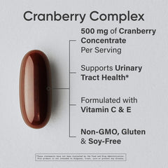 Front view of Sports Research Cranberry Softgels bottle