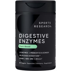 Sports Research Digestive Enzymes bottle with label visible