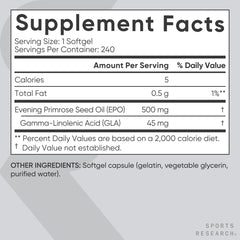 Non-GMO verified Evening Primrose Oil label