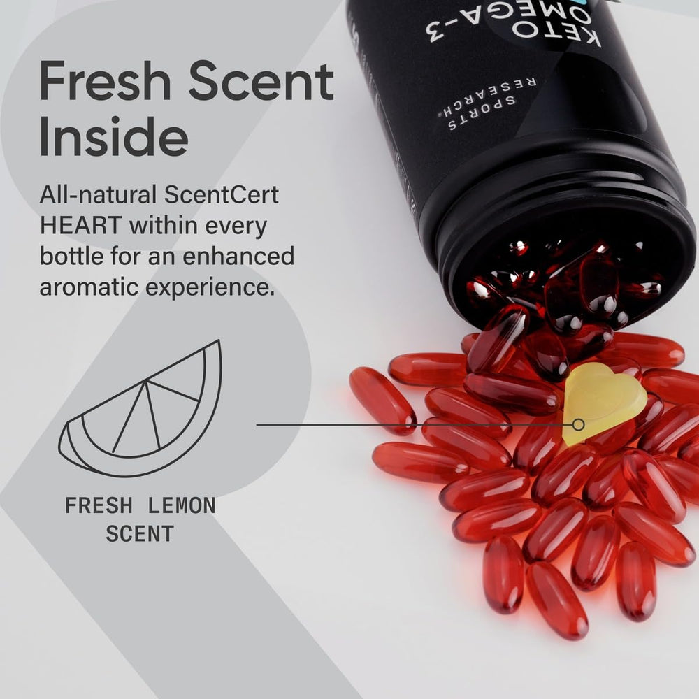 Coconut MCT oil visualization alongside Omega-3 capsule