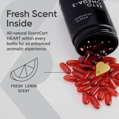 Coconut MCT oil visualization alongside Omega-3 capsule