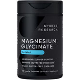Sports Research Magnesium Glycinate bottle - front view, 180 count