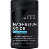 Product bottle front of Sports Research Magnesium Oxide 420mg with Coconut MCT Oil
