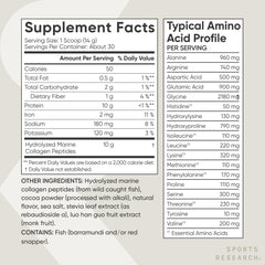 Ingredient panel for Marine Collagen Peptides