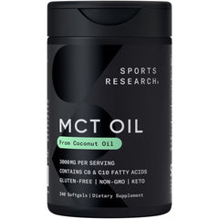 Sports Research MCT Oil Softgels bottle and packaging