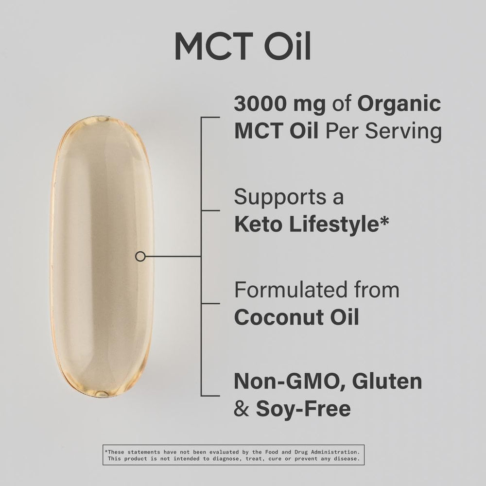 Close-up of MCT Oil softgels capsules