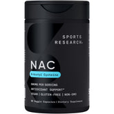 Sports Research NAC 600mg bottle front view with lemon aroma label