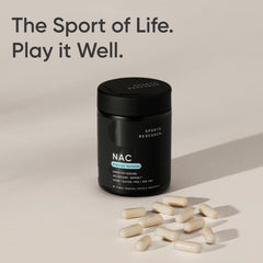 Side profile of NAC bottle showing capsules