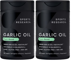 Sports Research Odorless Garlic Oil Pills bottle and packaging